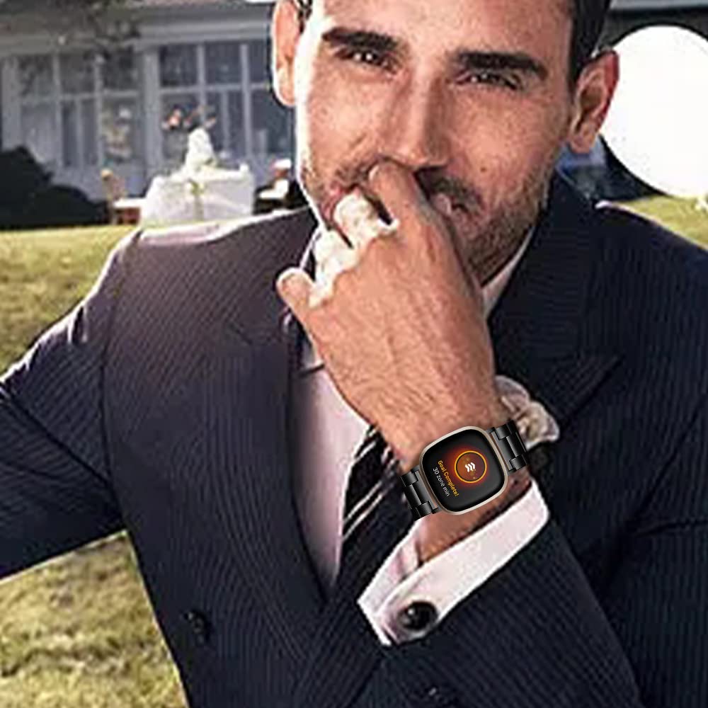 Limque Stainless Steel Band Compatible with Fitbit Versa 4 Fitbit Sense 2 Fitbit Versa 3 Fitbit Sense, Adjustable Metal Watch Bands - View 6 of 8