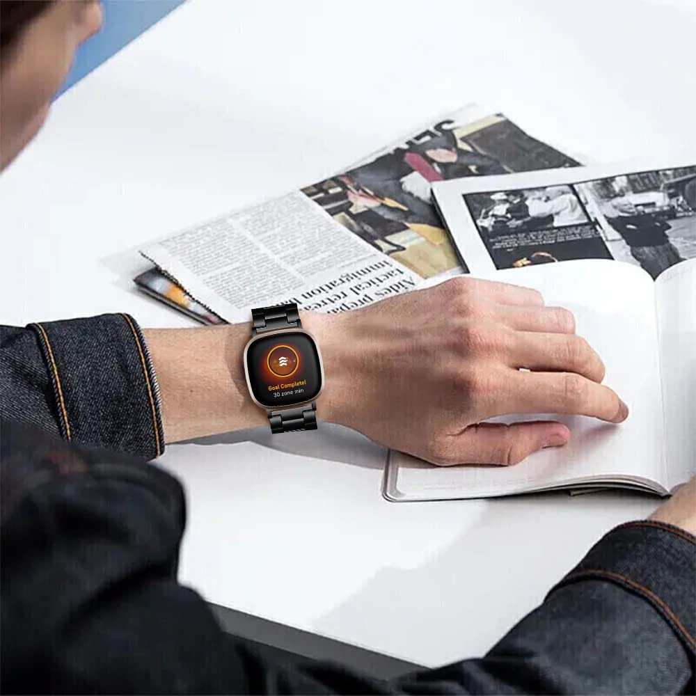 Limque Stainless Steel Band Compatible with Fitbit Versa 4 Fitbit Sense 2 Fitbit Versa 3 Fitbit Sense, Adjustable Metal Watch Bands - View 7 of 8