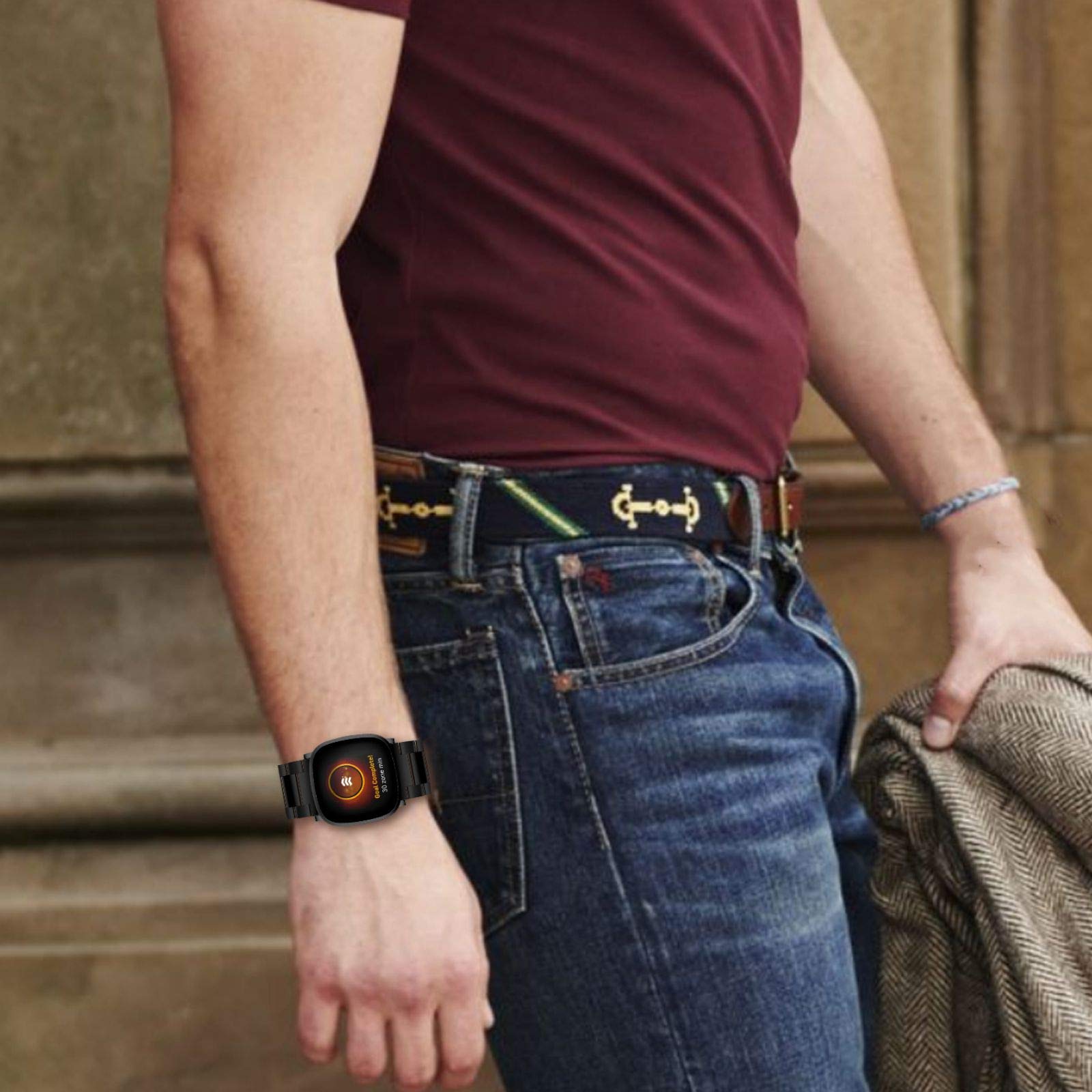 Limque Stainless Steel Band Compatible with Fitbit Versa 4 Fitbit Sense 2 Fitbit Versa 3 Fitbit Sense, Adjustable Metal Watch Bands - View 8 of 8