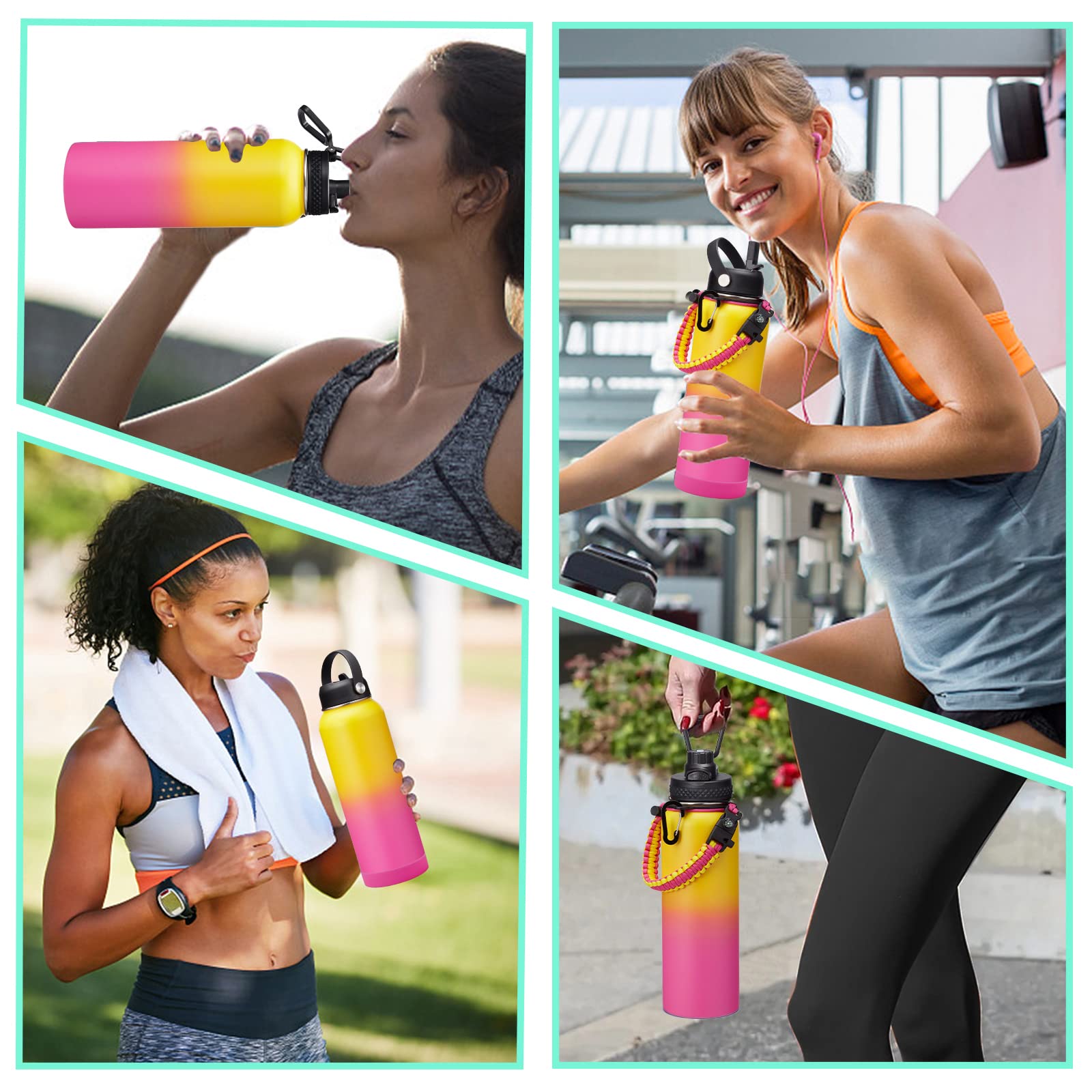 DIGJUPER DIGJUPER 40OZ Insulated Stainless Steel Water Bottle with Straw and Spout Lids Leakproof Reusable Metal Flask for Workouts and Outdoor Activities - View 8 of 8