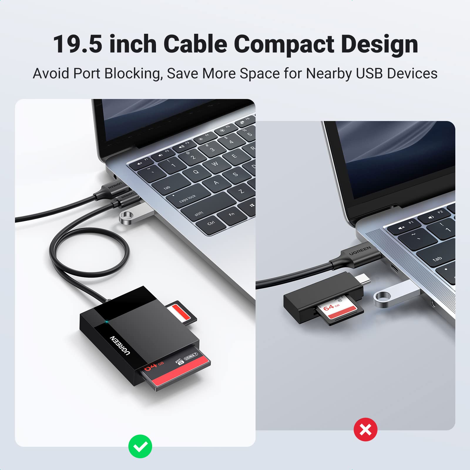 UGREEN UGREEN USB C SD Card Reader 4-in-1 Adapter for iPhone 15 MacBook iPad and Cameras Fast Data Transfer Compact Design - View 8 of 9