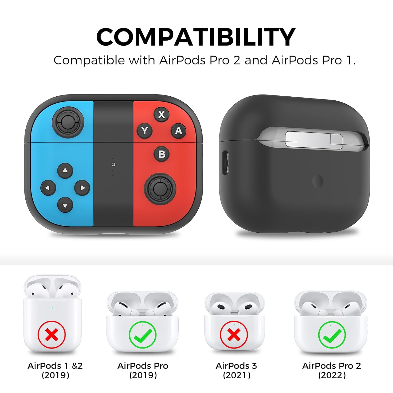 TRONWIN TRONWIN Silicone Airpods Pro 2 Case Protective Cover Gamepad Design for 2022 Airpods Pro - View 2 of 7