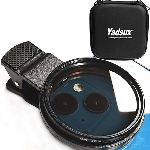 Yadsux 52mm Clip-On CPL Filter for iPhone 15/14/13/12/11 & Samsung - Enhance Your Smartphone Photography!
