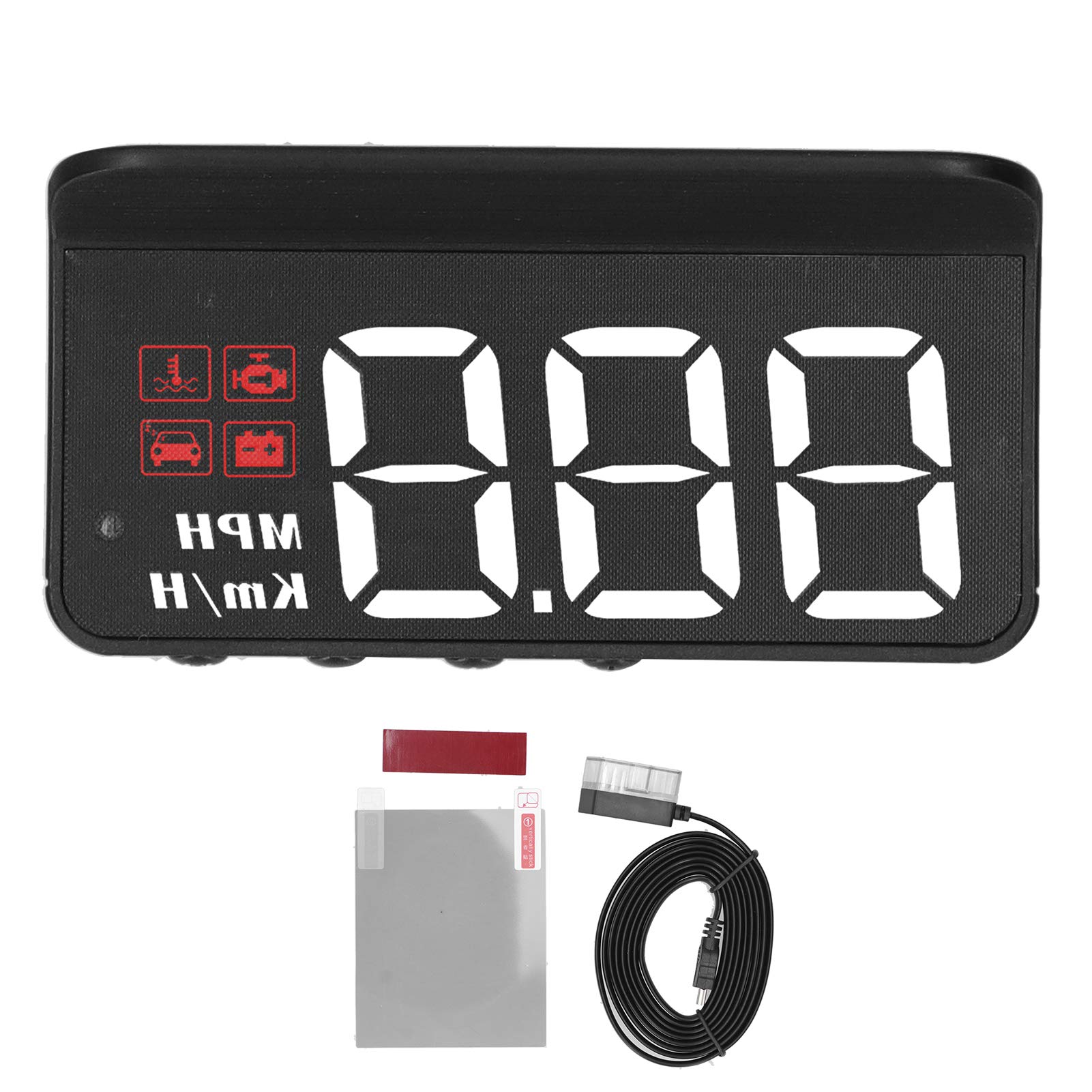 Obdii Hud, Car Speedometer, Obd2 Hud Windshield Projector Multifunction Gauge Alarm Fatigue Driving Reminder - View 6 of 9