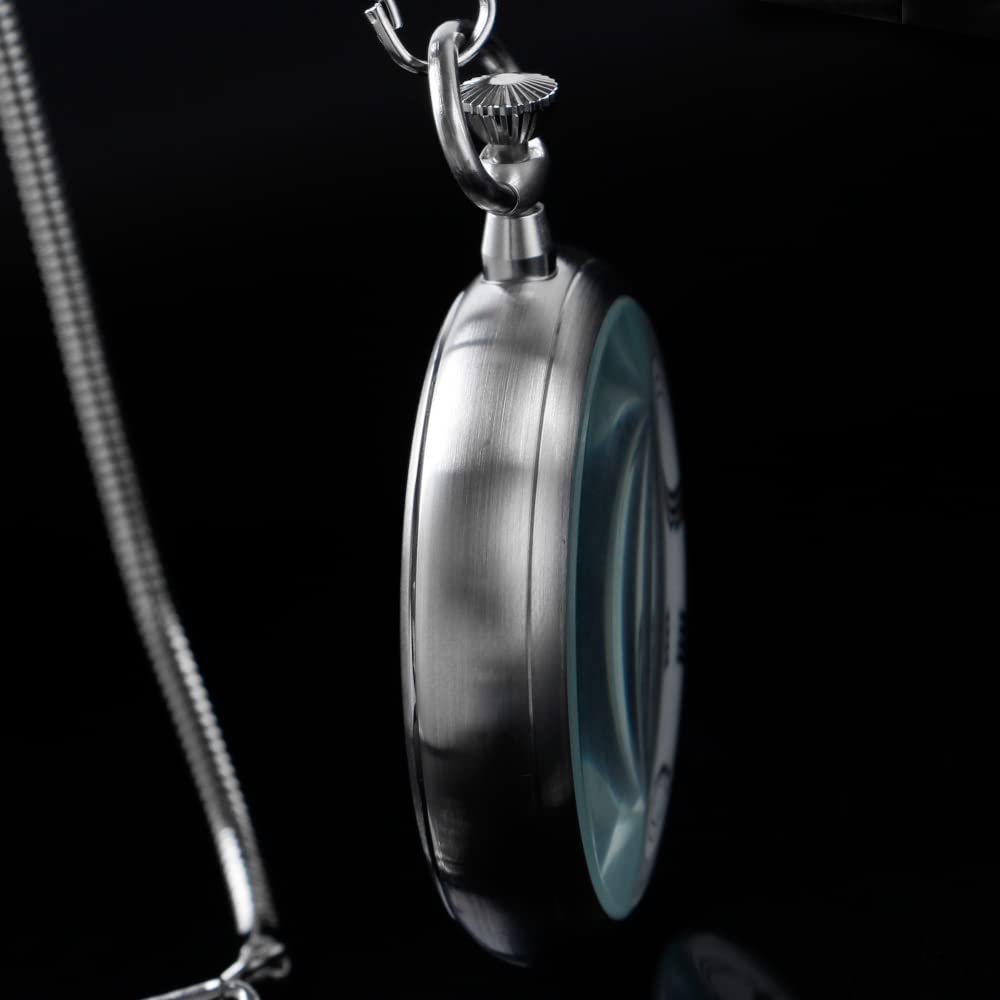 Alwesam Alwesam Stainless Steel Pocket Watch Mechanical Hand Wind Antique Luxury with Chain and Box - View 4 of 7