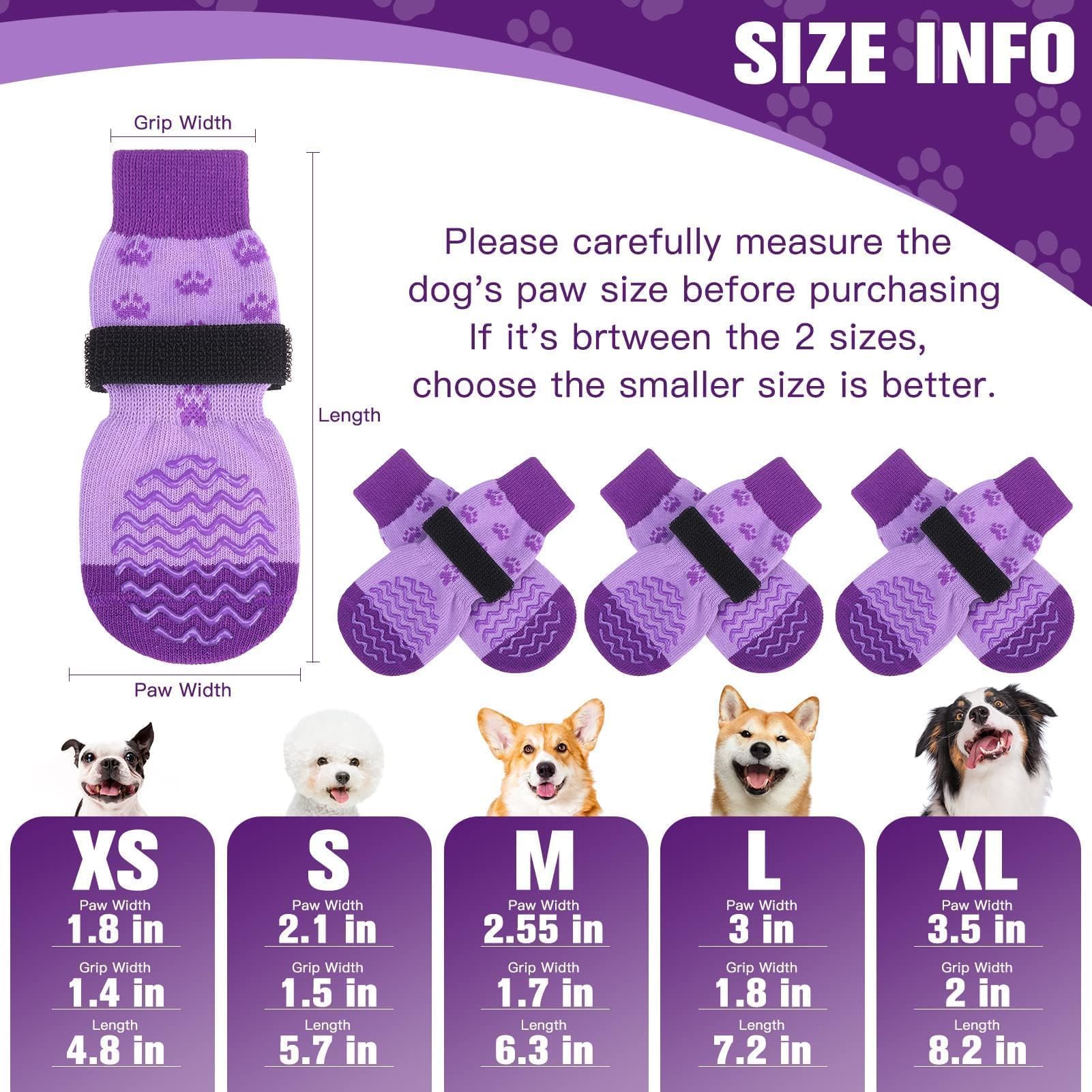 EXPAWLORER EXPAWLORER Anti Slip Dog Socks Winter Dog Boots Paw Protectors for Hardwood Floors Dog Booties for All Weather Small Medium Large Senior Dogs - View 2 of 9