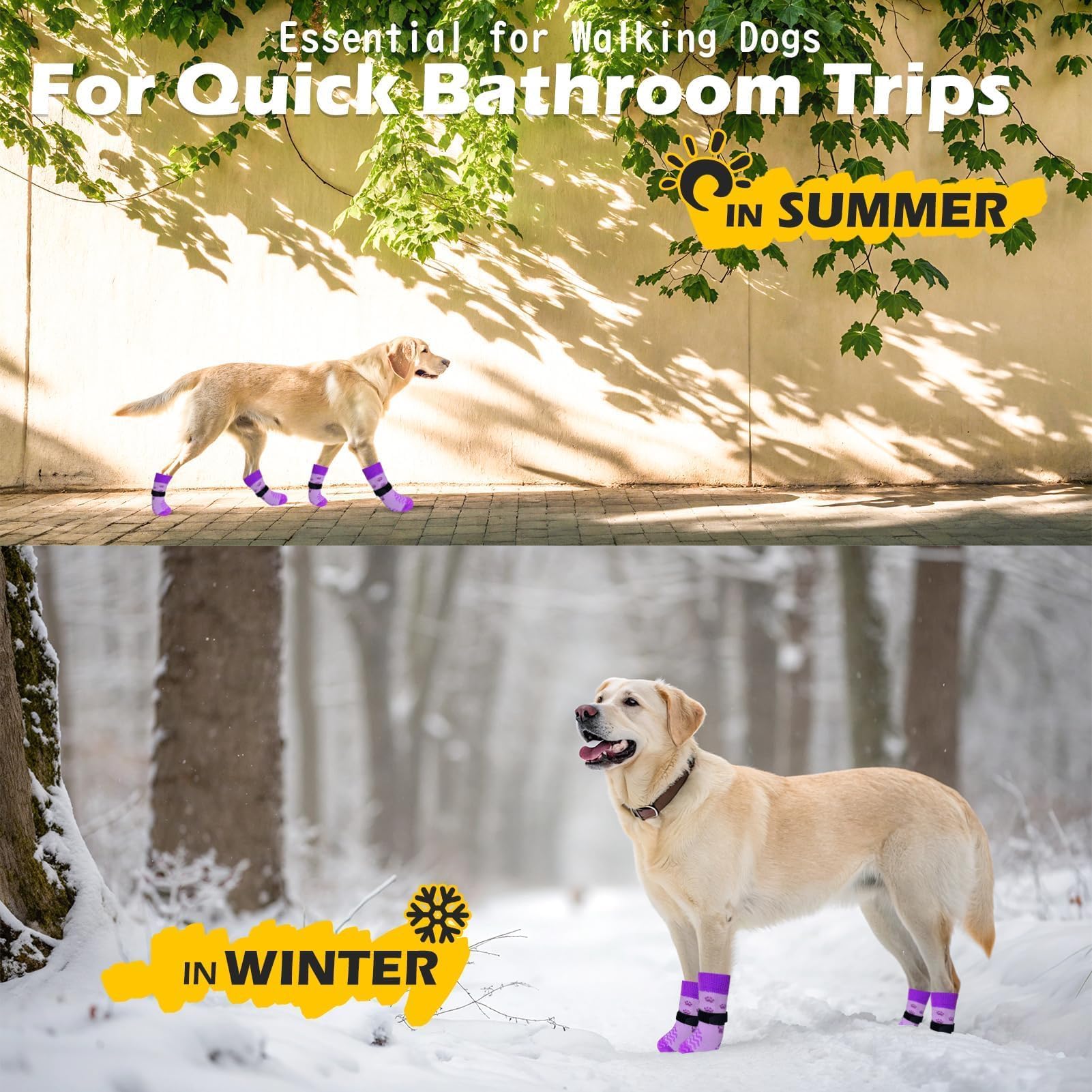 EXPAWLORER EXPAWLORER Anti Slip Dog Socks Winter Dog Boots Paw Protectors for Hardwood Floors Dog Booties for All Weather Small Medium Large Senior Dogs - View 7 of 9