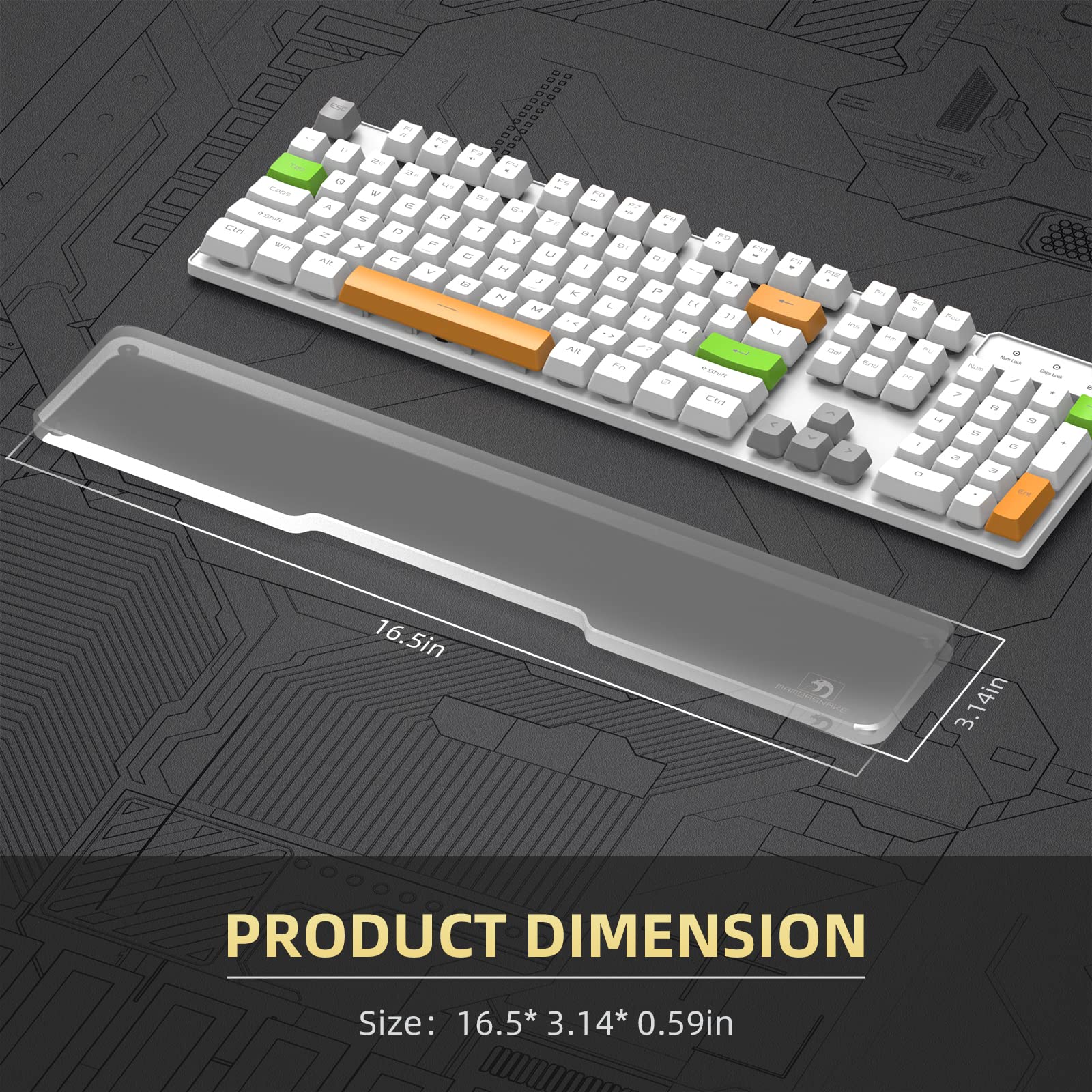 SELORSS Acrylic Keyboard Wrist Rest - Full Size 100% Keyboard- Mechanical Keyboards Ergonomic Palm Rest for Computer Keyboard,Anti-Slip Base,Wrist - View 2 of 8