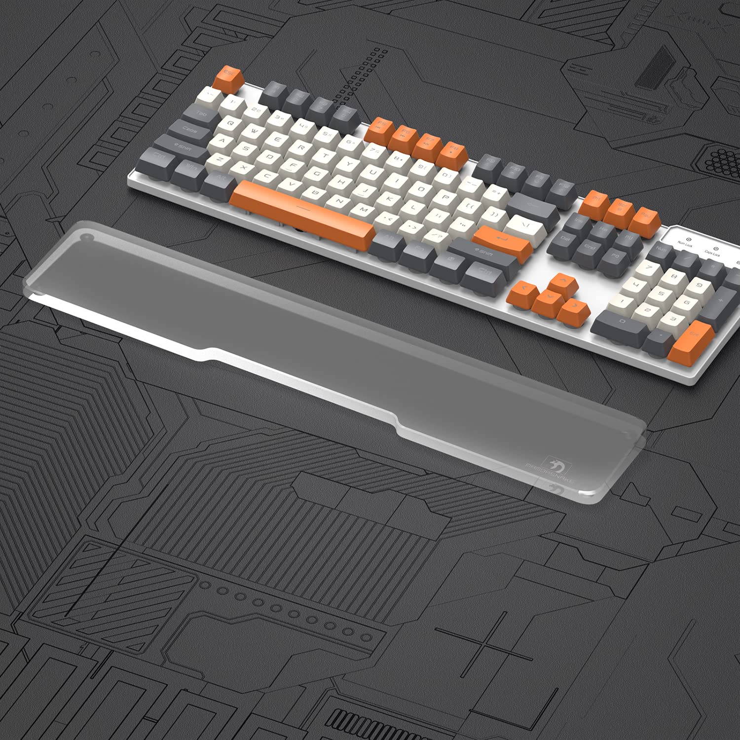 SELORSS Acrylic Keyboard Wrist Rest - Full Size 100% Keyboard- Mechanical Keyboards Ergonomic Palm Rest for Computer Keyboard,Anti-Slip Base,Wrist