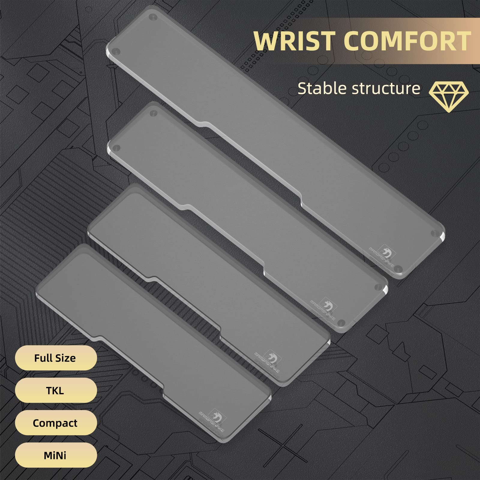 SELORSS Acrylic Keyboard Wrist Rest - TENKEYLESS (TKL) 80% Keyboard- Mechanical Keyboards Ergonomic Palm Rest for Computer Keyboard,Anti-Slip - View 8 of 9