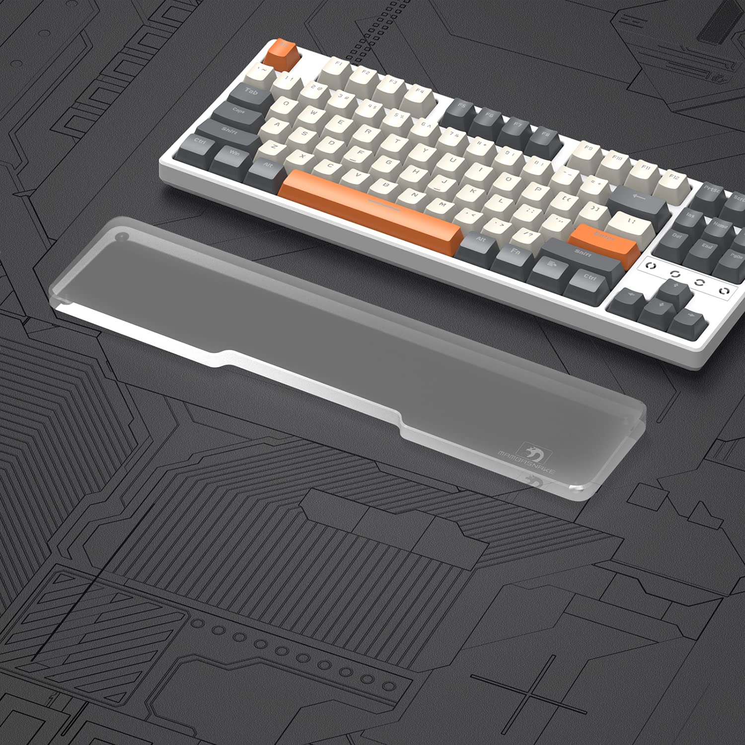 SELORSS Acrylic Keyboard Wrist Rest - TENKEYLESS (TKL) 80% Keyboard- Mechanical Keyboards Ergonomic Palm Rest for Computer Keyboard,Anti-Slip