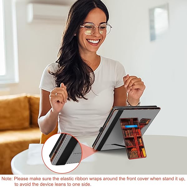 FINTIE Fintie Stand Case for Kindle Scribe Premium PU Leather Foldable Cover with Auto Sleep Wake Card Slot and Pen Holder for 10.2 Inch Kindle Scribe - View 8 of 11