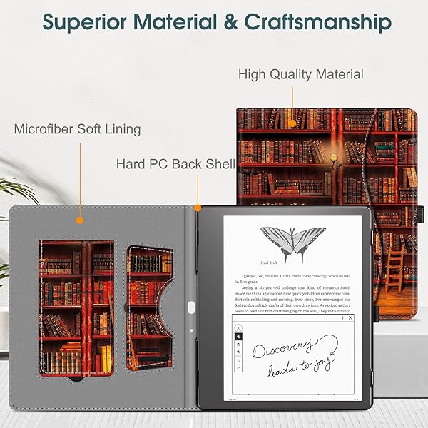 FINTIE Fintie Stand Case for Kindle Scribe Premium PU Leather Foldable Cover with Auto Sleep Wake Card Slot and Pen Holder for 10.2 Inch Kindle Scribe - View 9 of 11