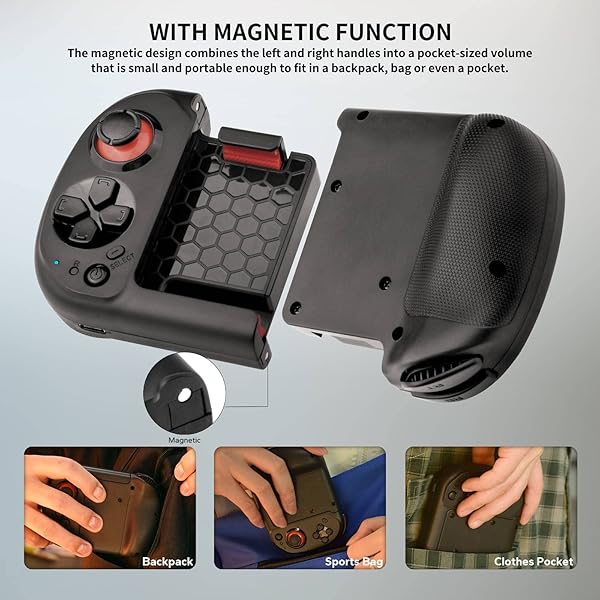 arVin arVin Wireless Gaming Controller: Portable Bluetooth Gamepad for iPhone 15/14/13 & Samsung Galaxy - Perfect for Call of Duty & Genshin - View 5 of 9