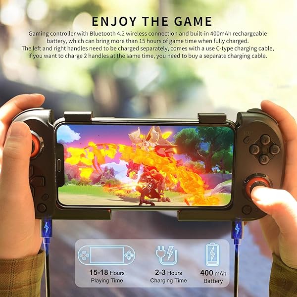 arVin arVin Wireless Gaming Controller: Portable Bluetooth Gamepad for iPhone 15/14/13 & Samsung Galaxy - Perfect for Call of Duty & Genshin - View 6 of 9