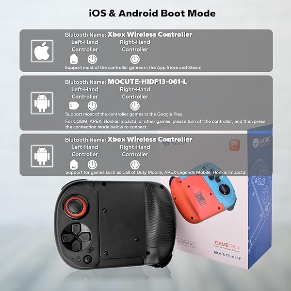 arVin arVin Wireless Gaming Controller: Portable Bluetooth Gamepad for iPhone 15/14/13 & Samsung Galaxy - Perfect for Call of Duty & Genshin - View 8 of 9