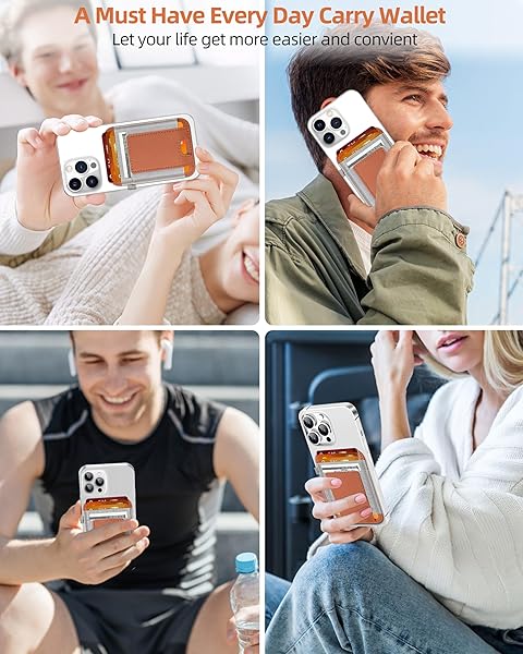 ExtreLife Magsafe Wallet Strong Magnetic Card Holder for iPhone 16 15 14 13 12 Series Vegan Leather Slim Design Holds 7 Cards Brown - View 10 of 11