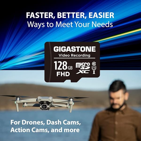 Gigastone GIGASTONE 128GB Micro SD Card 5-Pack for 4K Video GoPro Surveillance Dash Cam Drone UHS-I Class 10 with Adapter 85MB/s Memory Card - View 4 of 8
