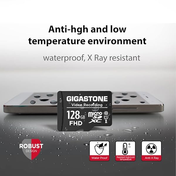 Gigastone GIGASTONE 128GB Micro SD Card 5-Pack for 4K Video GoPro Surveillance Dash Cam Drone UHS-I Class 10 with Adapter 85MB/s Memory Card - View 6 of 8