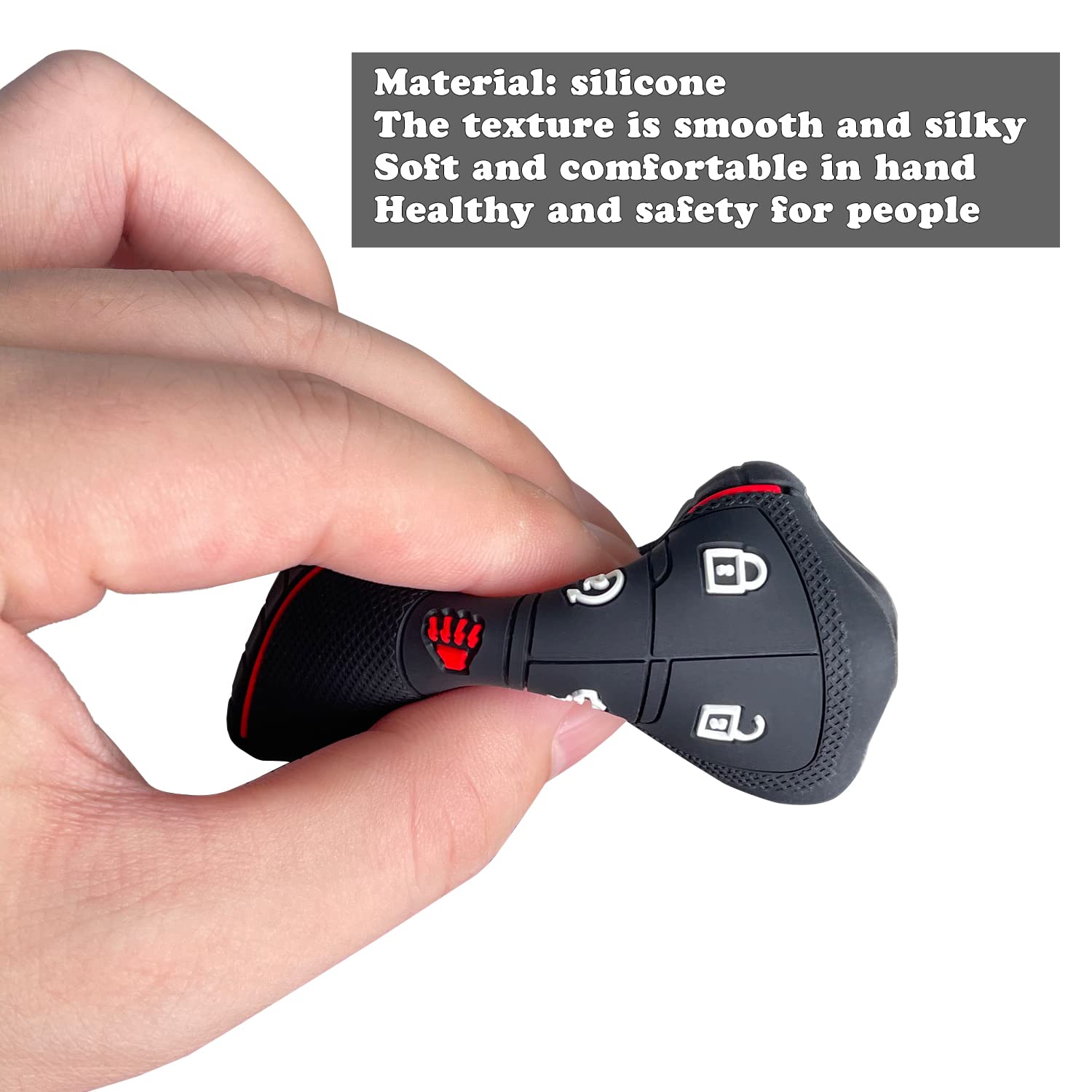 TANDRIVE Key Fob Cover for 2022-2025 2026 Chevy Silverado 1500 GMC Sierra 1500, 2024-2026 Silverado Sierra 2500HD 3500HD, Silicone, 2-Pack, Black - View 4 of 6