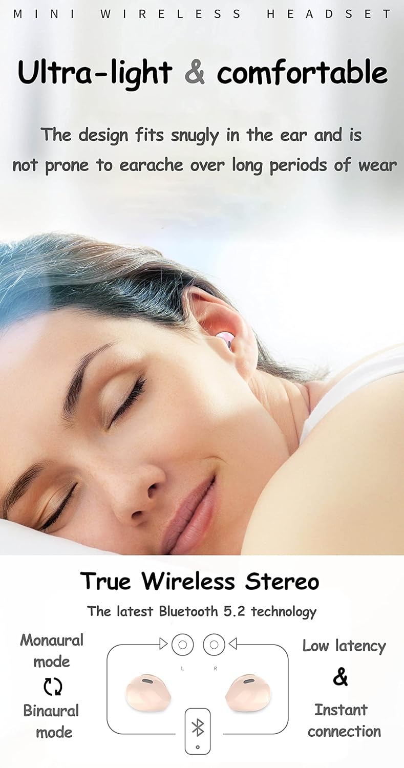 SZHTFX SZHTFX Invisible Earbuds Mini Wireless Bluetooth Earpiece Discreet for Music Home Work Compact Design High Quality Sound - View 6 of 6