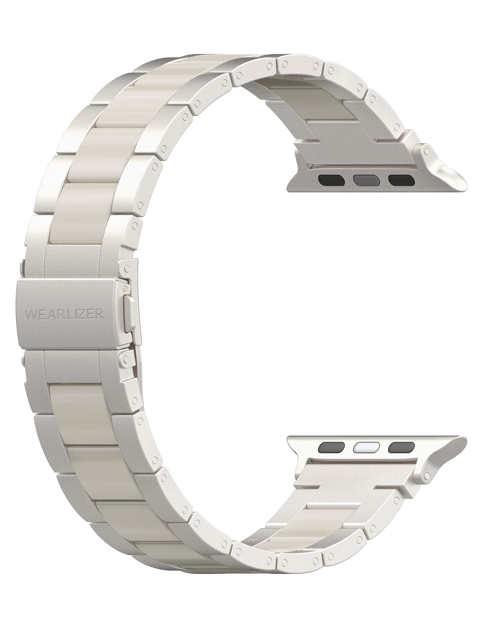Wearlizer Starlight Resin Compatible with Apple Watch Bands 38 40 41 42mm Womens, Wristbands Gold Stainless Steel Replacement Classic Strap Bracelet