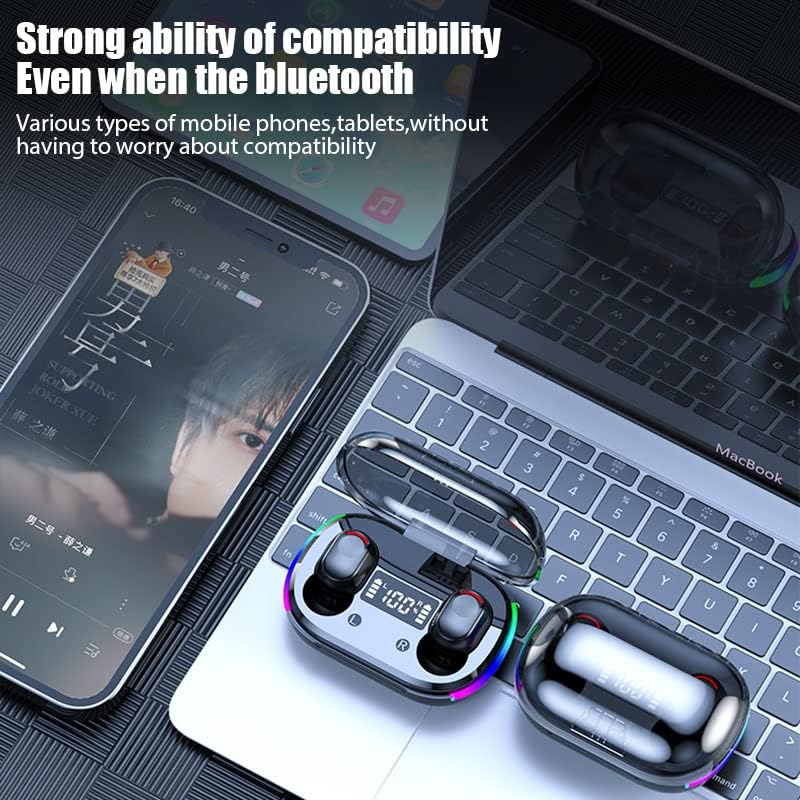 BDandM Wireless Earbuds, HiFi Digital LED Display Stereo Gaming Earbuds Bluetooth Headphones, TWS Wireless Earphones in-Ear Ear Buds, for Gaming, - View 6 of 8