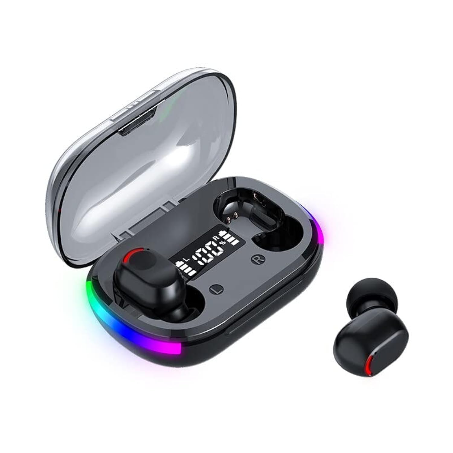 BDandM Wireless Earbuds, HiFi Digital LED Display Stereo Gaming Earbuds Bluetooth Headphones, TWS Wireless Earphones in-Ear Ear Buds, for Gaming,