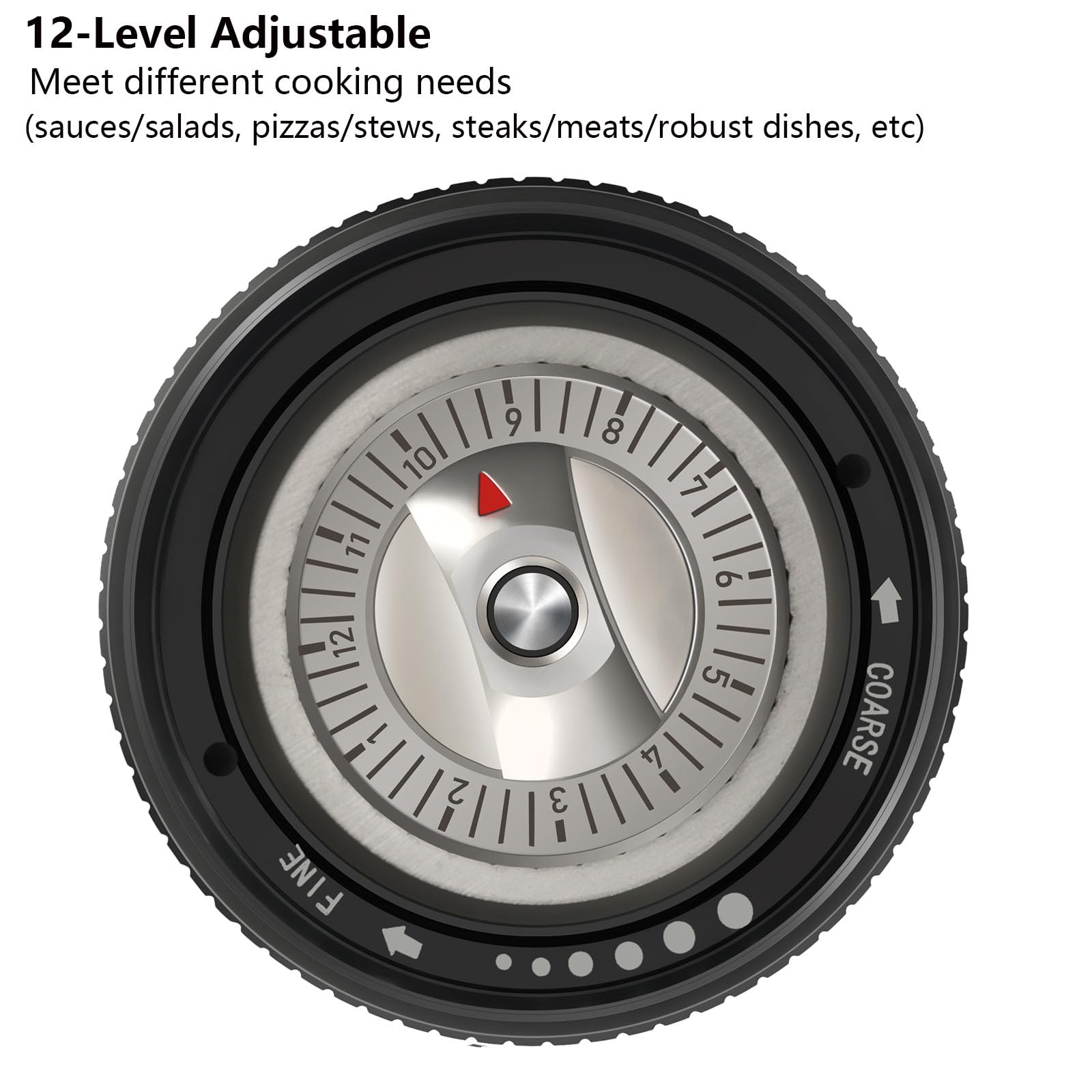 ARKNOAH Premium Pepper Grinder Heavy Duty Aluminum Manual Mill for High Output Less Cranking Perfect for Home and Kitchen Use - View 6 of 9