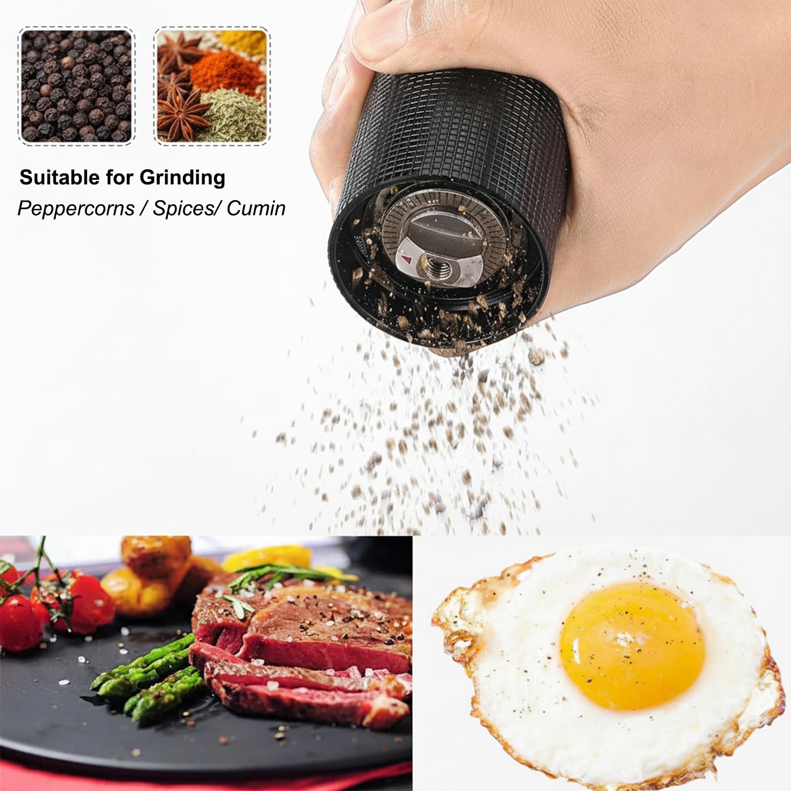 ARKNOAH Premium Pepper Grinder Heavy Duty Aluminum Manual Mill for High Output Less Cranking Perfect for Home and Kitchen Use - View 9 of 9