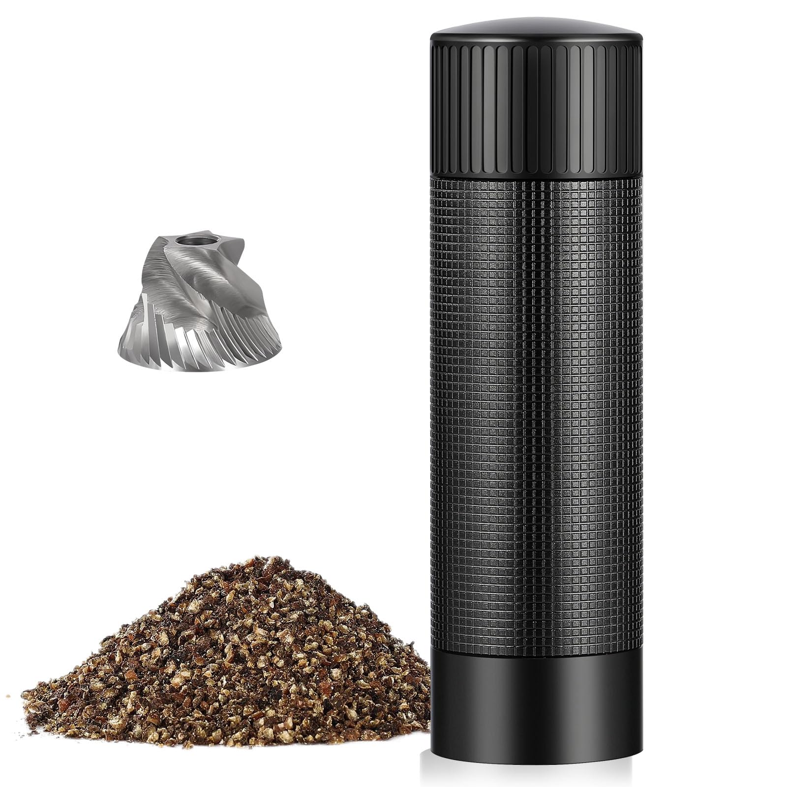 ARKNOAH Premium Pepper Grinder Heavy Duty Aluminum Manual Mill for High Output Less Cranking Perfect for Home and Kitchen Use