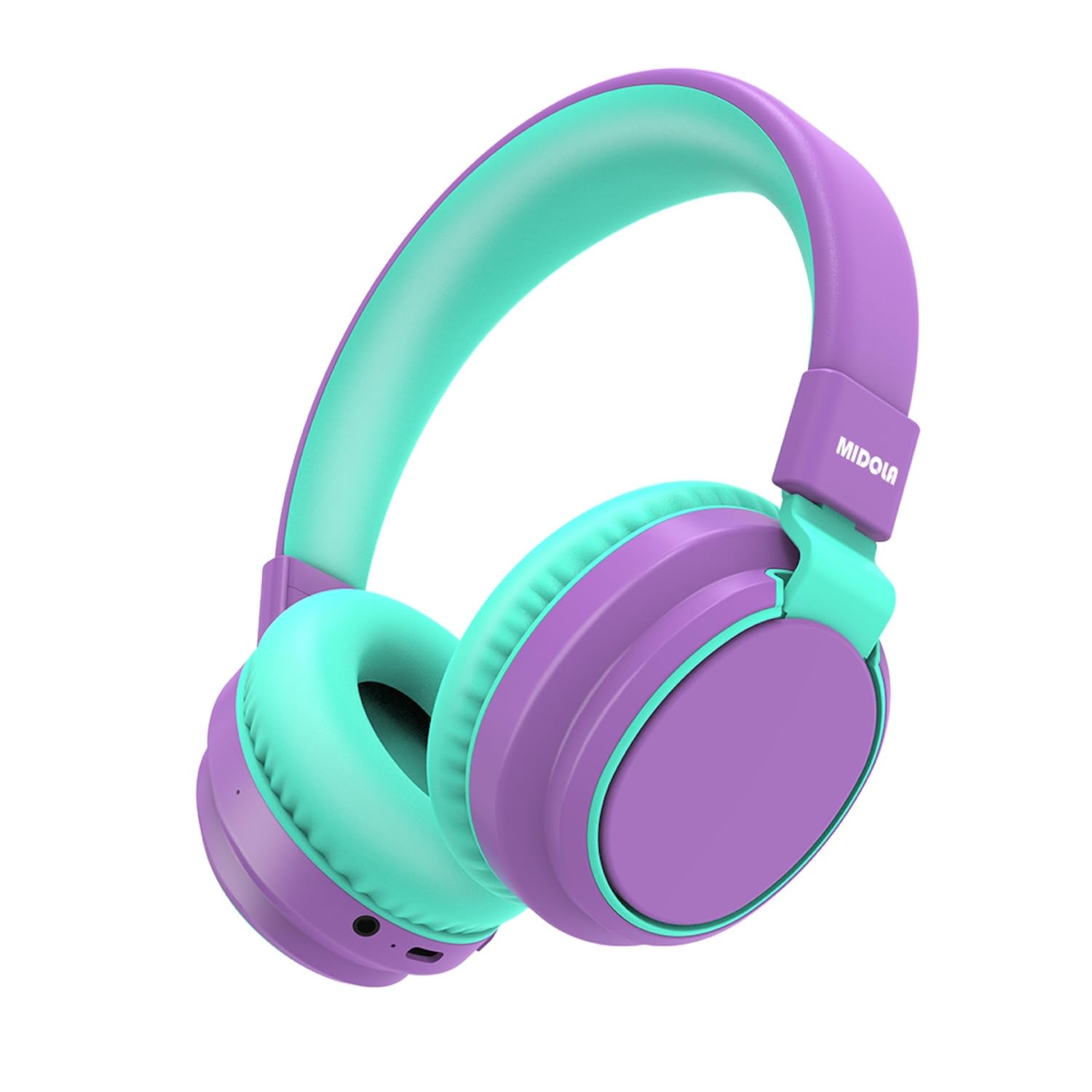 MIDOLA Kids Headphones Wireless Bluetooth 5.4 68H Play Time Volume Limit 85 94dB Over-Ear Foldable Headset,Type-C Fast Charging,with Wired Aux Mic