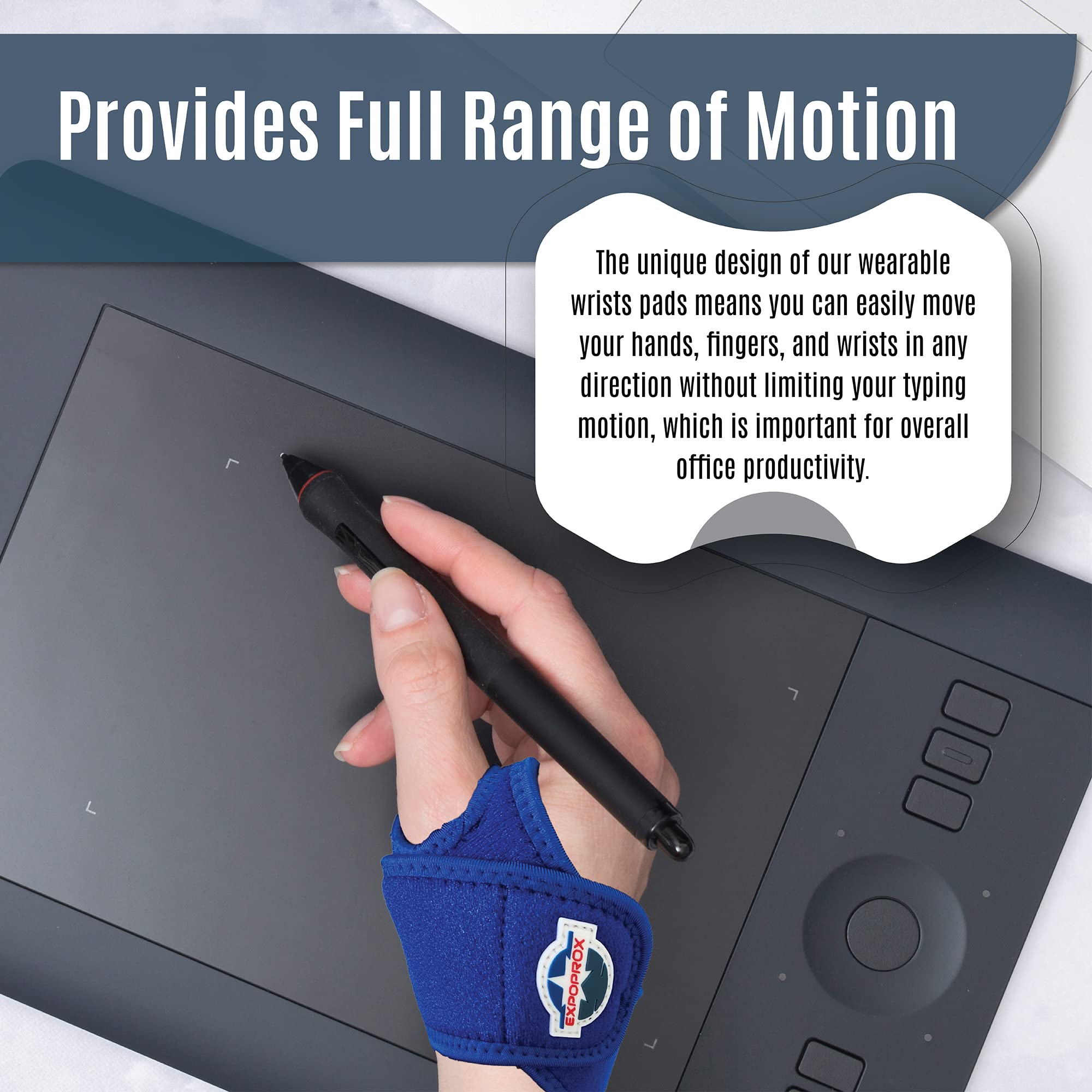 EXPOROX-Wrist Rest Pads-Ergonomic Mouse and Keyboard Support-Tension.Adjustable Fit with Padded Comfort. - View 5 of 7