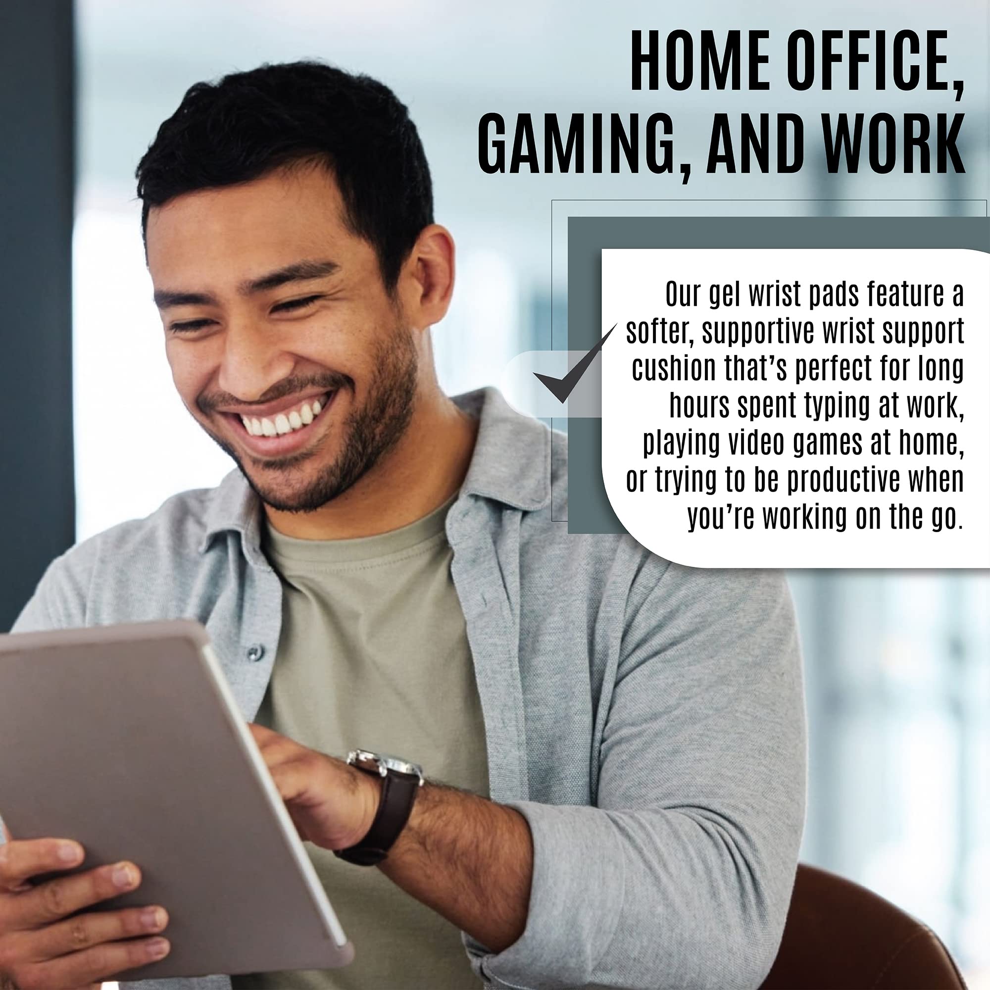 EXPOROX-Wrist Rest Pads-Ergonomic Mouse and Keyboard Support-Tension.Adjustable Fit with Padded Comfort. - View 7 of 7