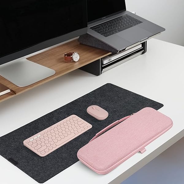 GEEKRIA Geekria Hard Shell Travel Case for Logitech K380 K380s Keyboard and M350 M350s Mouse Pebble 2 Combo Protective Bag Pink - View 7 of 8