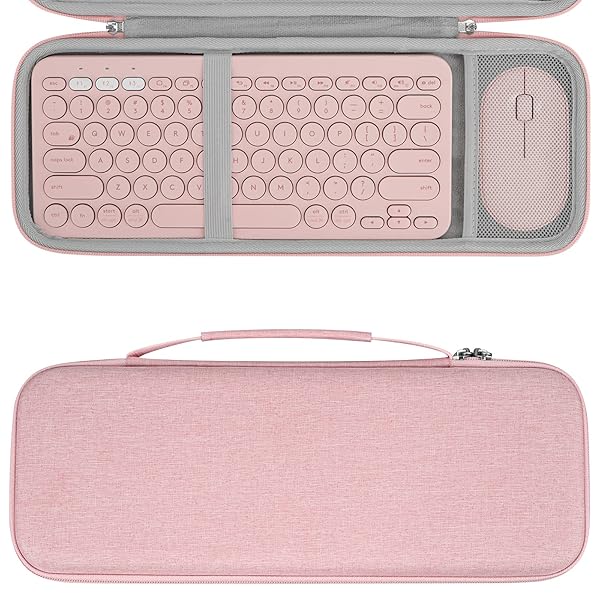 GEEKRIA Geekria Hard Shell Travel Case for Logitech K380 K380s Keyboard and M350 M350s Mouse Pebble 2 Combo Protective Bag Pink