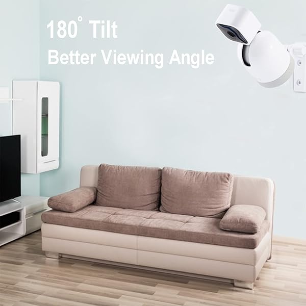 LEFXMOPHY LEFXMOPHY Wall Mount Compatible for Blink Mini Pan-Tilt Mount for Ceiling Mounting Kit 180 Degree Adjustable (1PACK White) - View 3 of 6