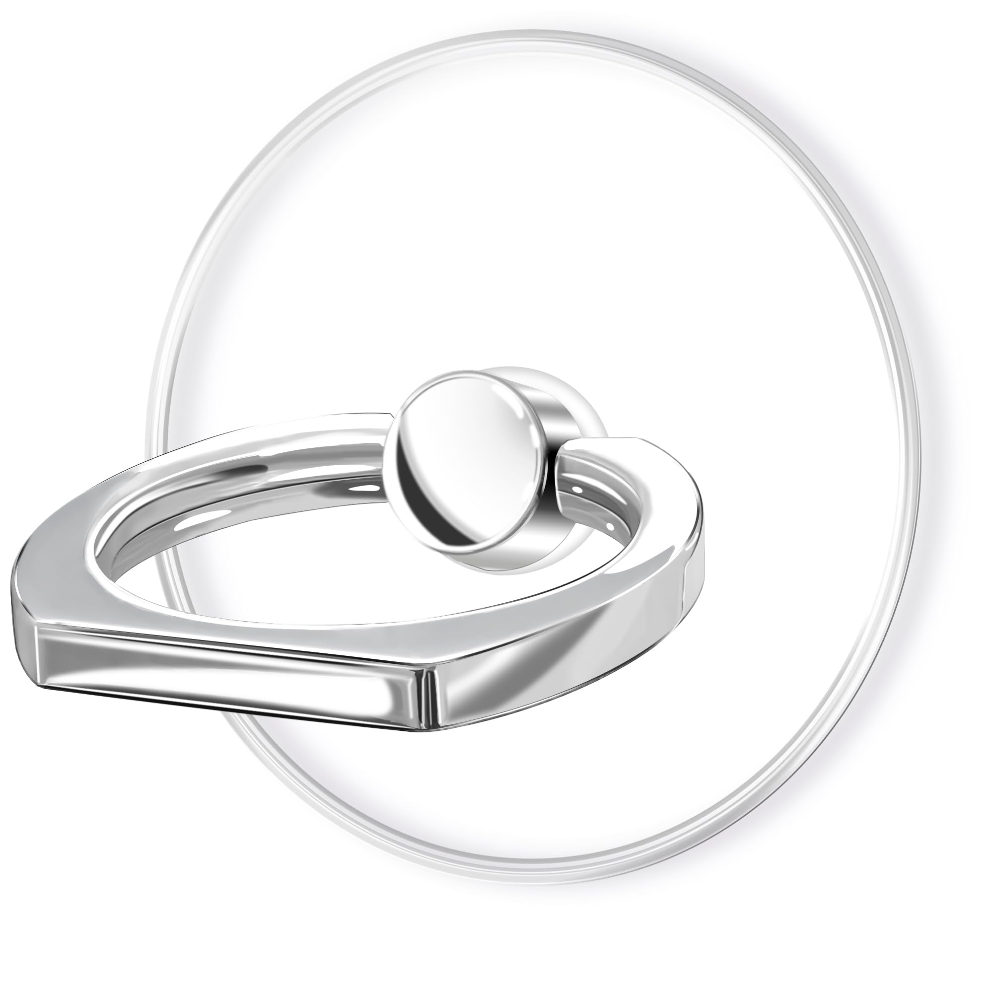 TACOMEGE Transparent Clear Phone Ring Grips Holder Kickstand, Finger Ring Stand for Cell Phone Tablet Case Accessories(Round-Clear) (4)