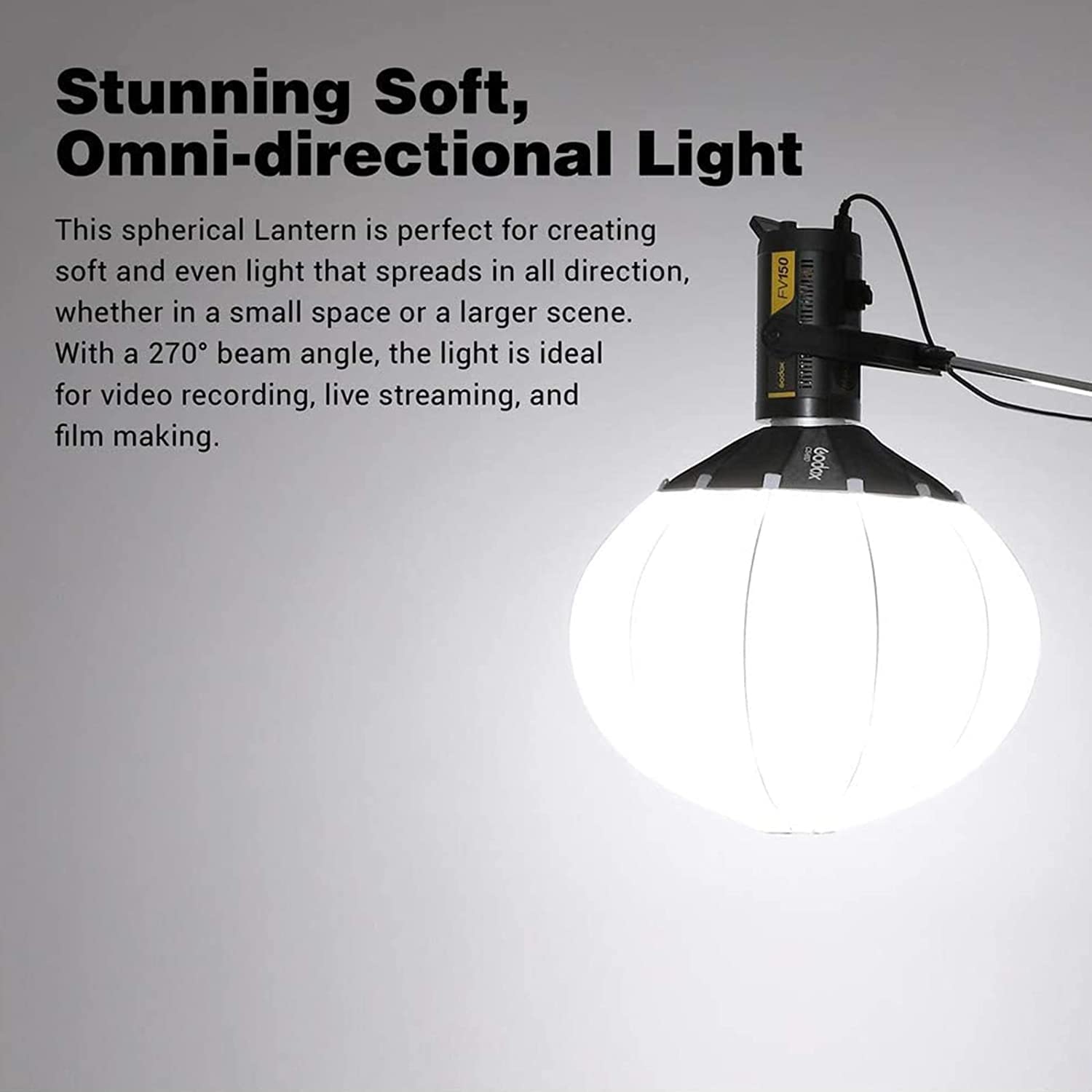 Godox CS-65D 26inch Lantern Softbox Quick Setup Soft Light Modifier with Skirt and Carry Bag for Bowens Mount Studio Flash - View 3 of 9