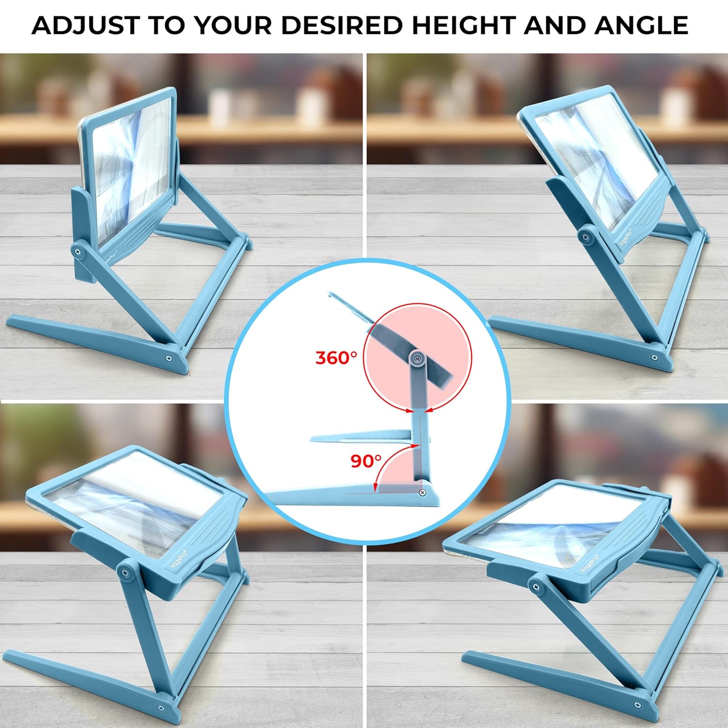 MagniPros MagniPros 5X Large LED Hands-Free Magnifying Glass with Stand and 3 Light Modes for Easy Reading and Crafting - View 5 of 9