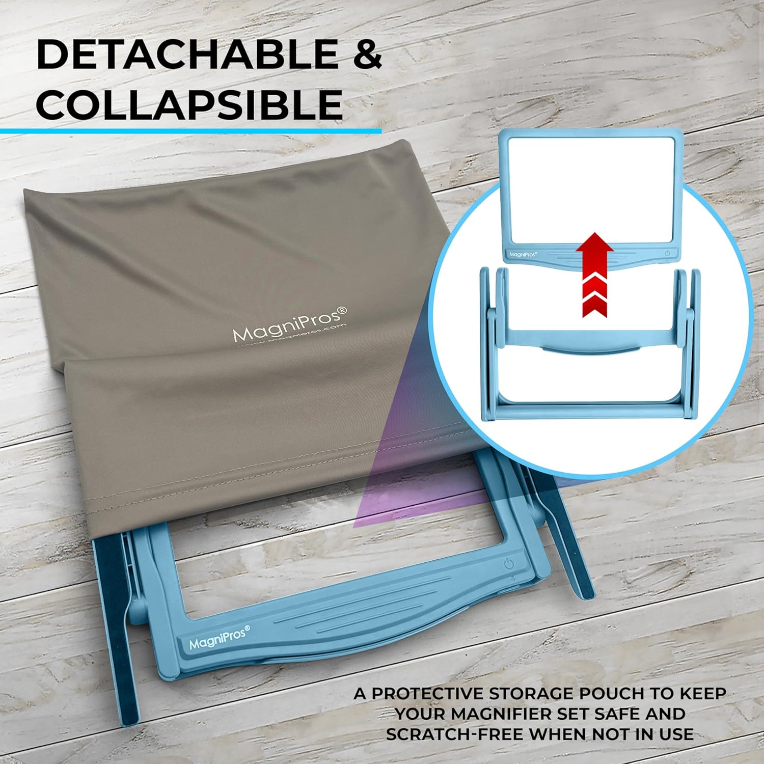 MagniPros MagniPros 5X Large LED Hands-Free Magnifying Glass with Stand and 3 Light Modes for Easy Reading and Crafting - View 7 of 9