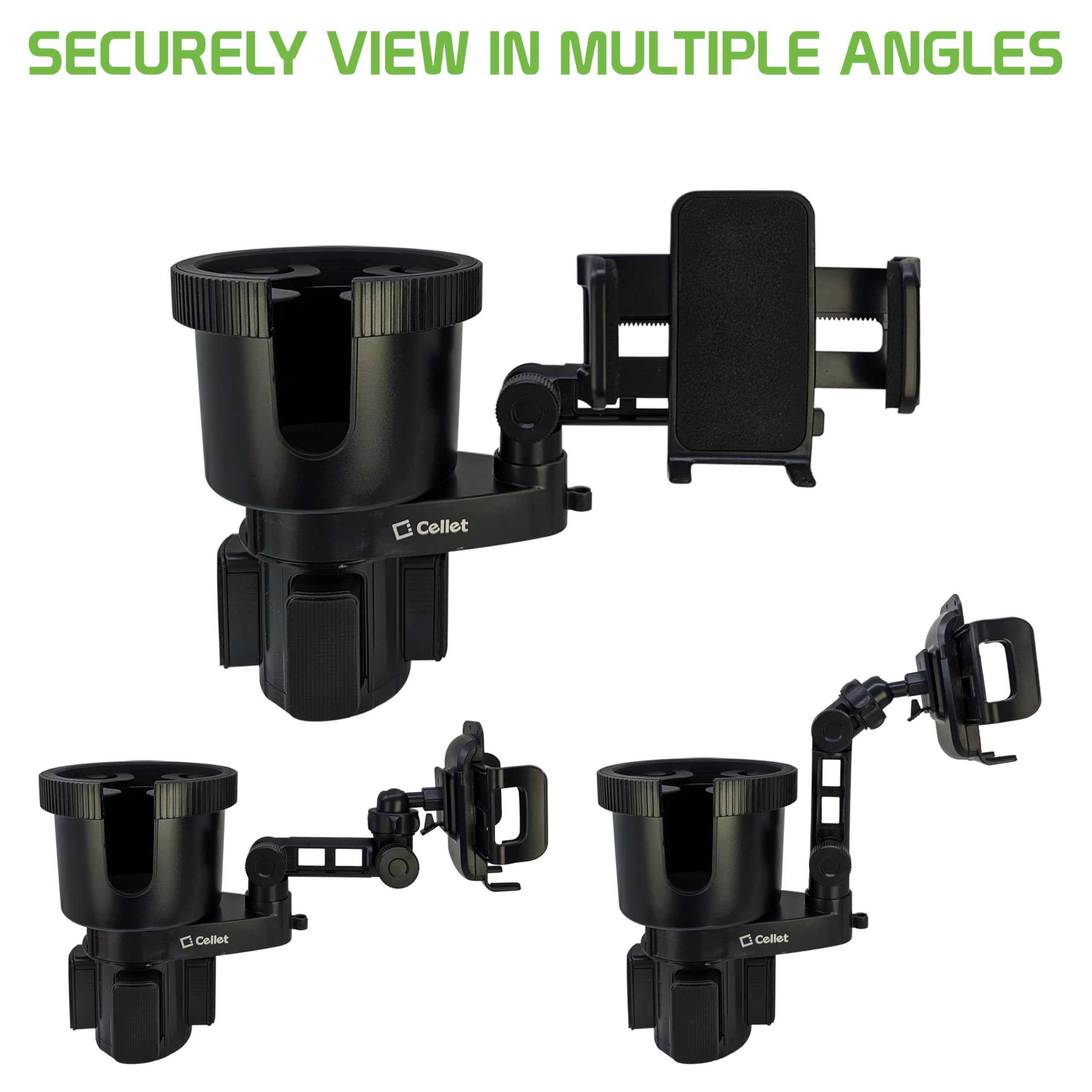 Cellet Car Cup Holder Phone Mount, Phone Holder Mount Cradle Universal Adjustable Compatible for All Smartphones Apple iPhone, Samsung Galaxy Note, - View 7 of 9