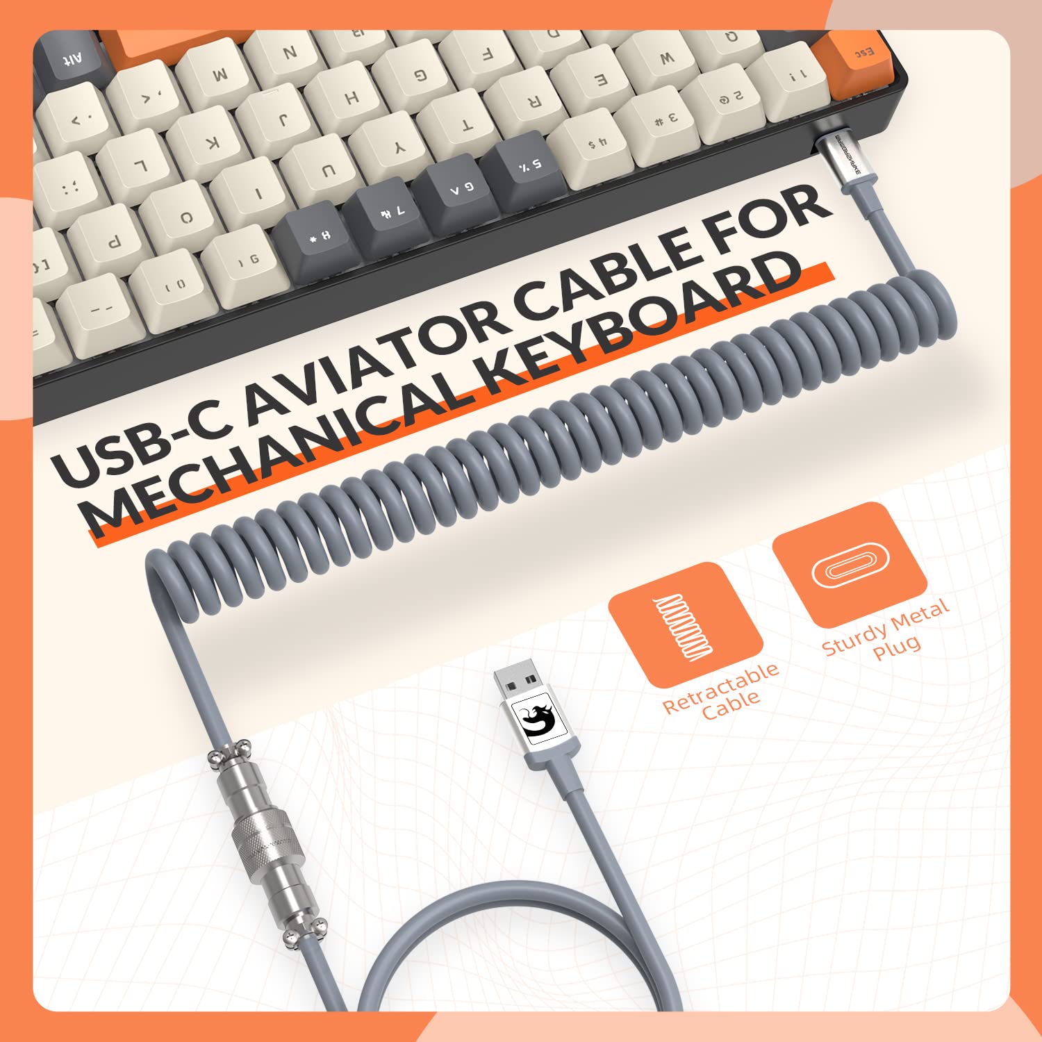 ZIYOU LANG RK-T8 Wired 65% Mechanical Gaming Keyboard with RGB LED Backlit Anti-ghosting TKL Mini 68 Key Custom Coiled C to A Cable Tactile Brown - View 5 of 8