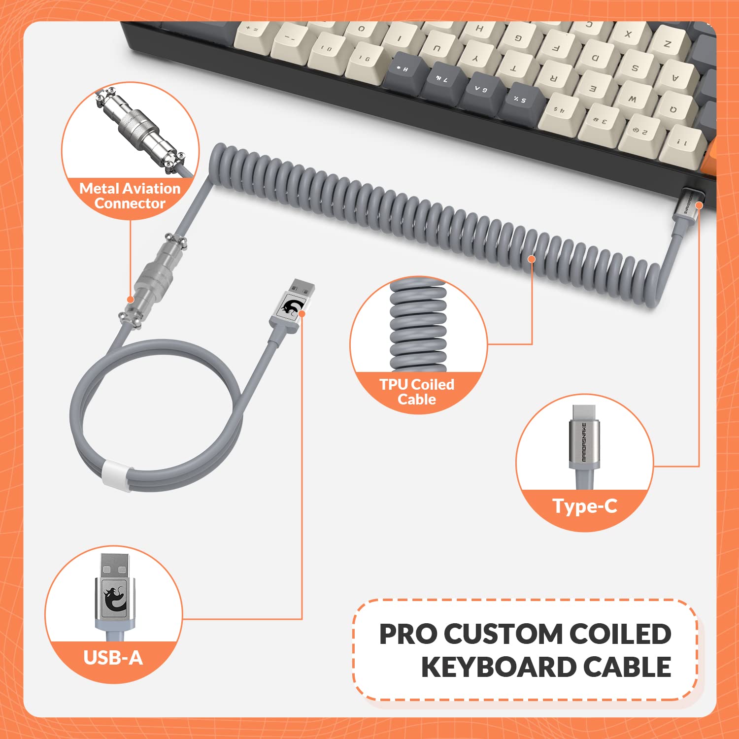 ZIYOU LANG RK-T8 Wired 65% Mechanical Gaming Keyboard with RGB LED Backlit Anti-ghosting TKL Mini 68 Key Custom Coiled C to A Cable Tactile Brown - View 6 of 8