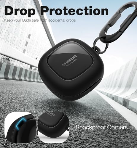 SURITCH Buy SURITCH Shockproof Protective Case for Samsung Galaxy Buds FE/2 Pro/2/Pro/Live - Durable Cover with Carabiner - View 5 of 9