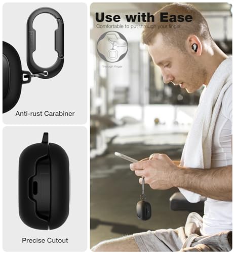 SURITCH Buy SURITCH Shockproof Protective Case for Samsung Galaxy Buds FE/2 Pro/2/Pro/Live - Durable Cover with Carabiner - View 8 of 9