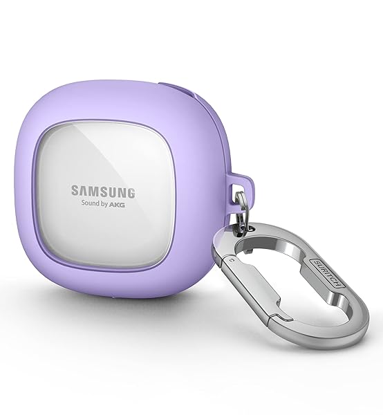 Suritch Shockproof Protective Case for Samsung Galaxy Buds FE/2 Pro/2/Pro/Live - Durable Earbud Cover with Carabiner, Purple