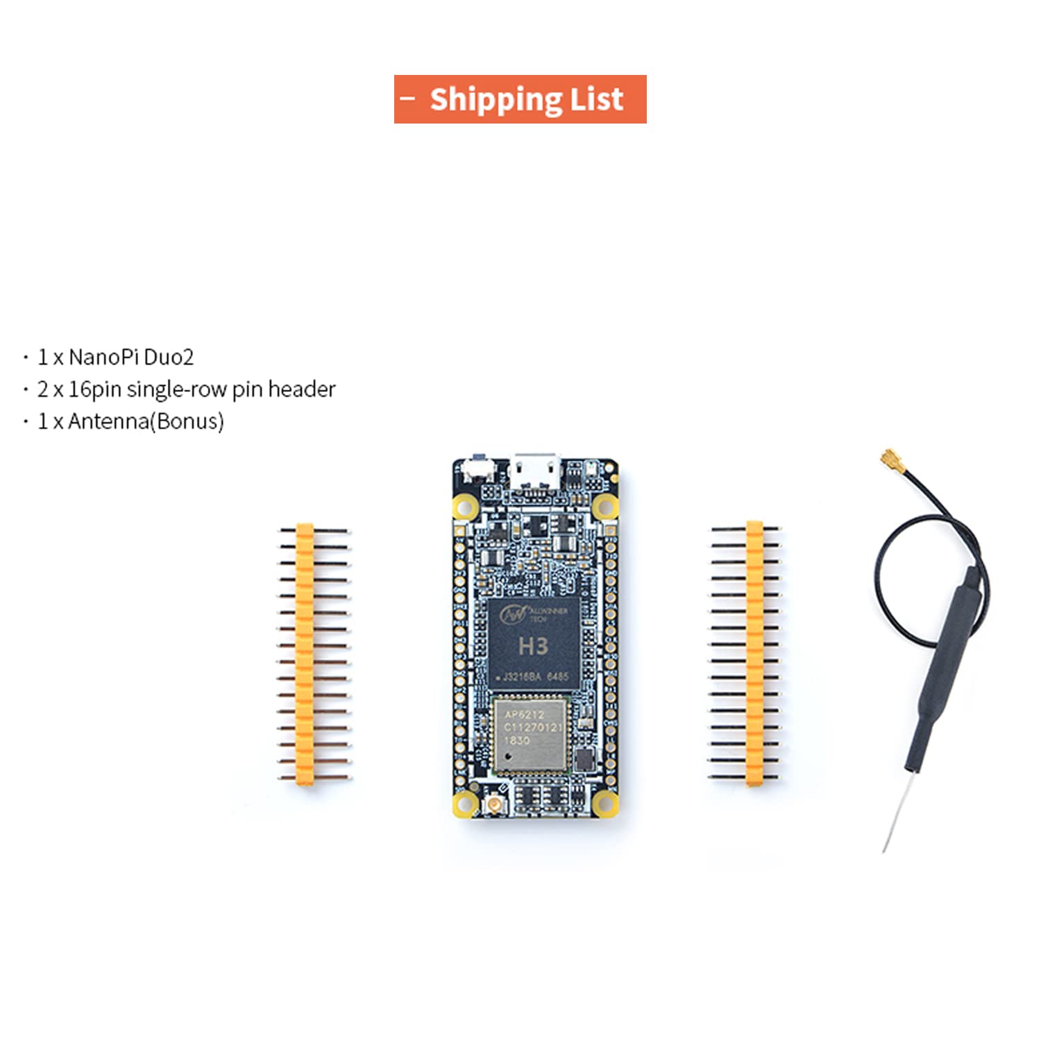 WayPonDEV NanoPi Duo2 Open Source Allwinner H3 Quad-core Single Board Computer with WiFi Bluetooth for IOT Development - View 3 of 9