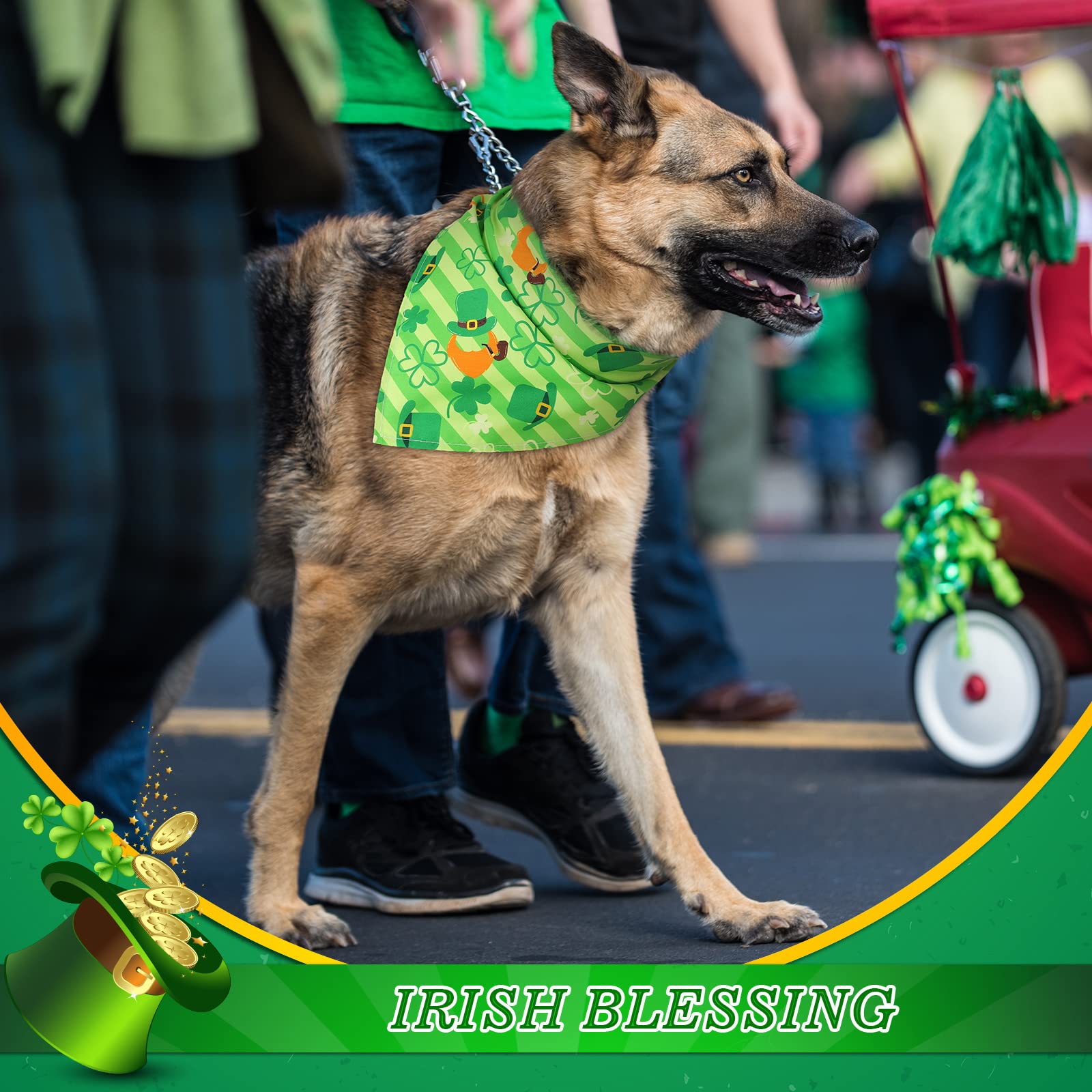 Sanwuta Sanwuta 30 Pieces St Patrick's Day Dog Bandanas Holiday Pet Costume Triangle Scarf for Small to Medium Dogs - View 6 of 7