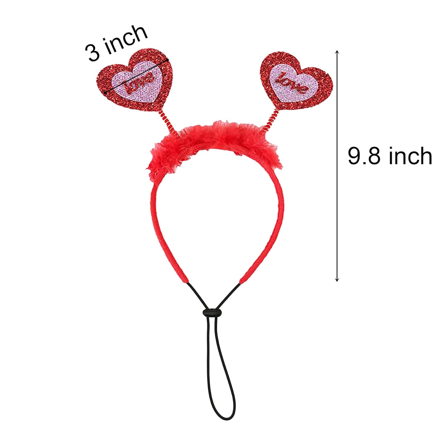 JOTFA JOTFA Valentine's Day Dog Bandana Costumes and Love Headband for Small Medium Large Dogs in Buffalo Plaid Design - View 5 of 7